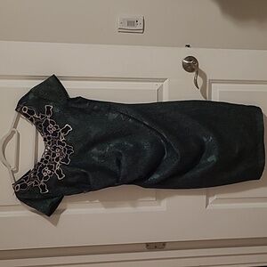 3/$27 green dress with collar detail